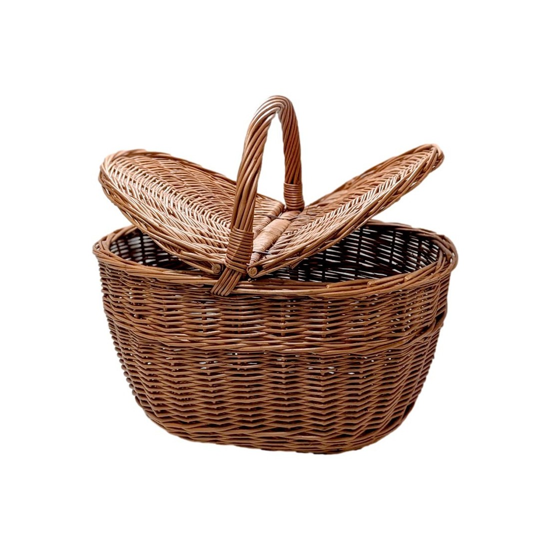 Wicker Basket with Lid 06 | Elegant Mushroom Gathering &...