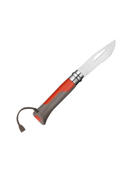 OPINEL Outdoor Earth-Red Knife with Emergency Whistle
