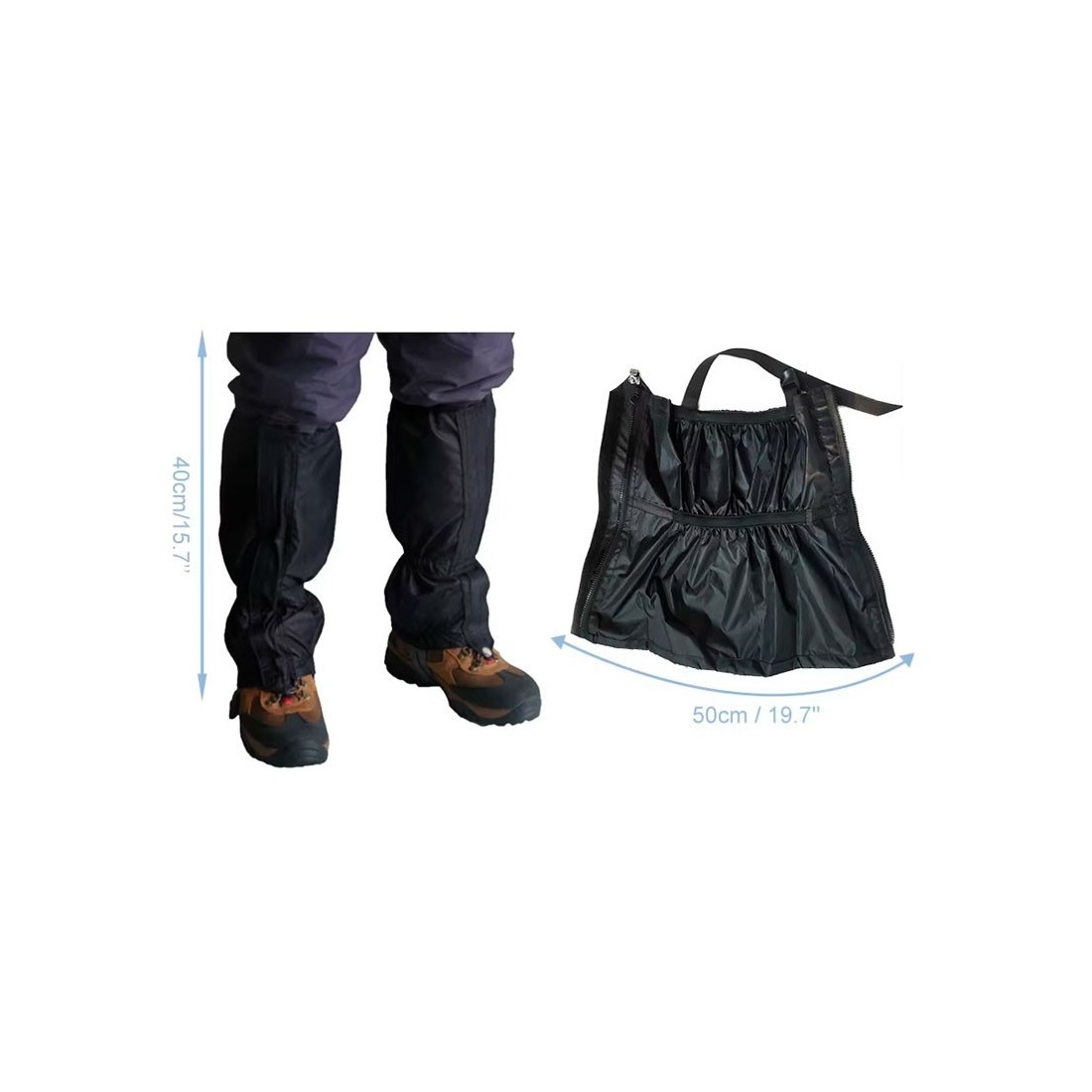 Guêtres en Nylon Noir TRIXES - Protection & Style