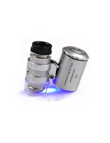 Mini microscope 60x avec éclairage à 2 LEDs 2