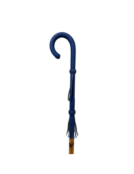 Rohrstock mit Ledergriff Blau - Eleganz und Funktionalität