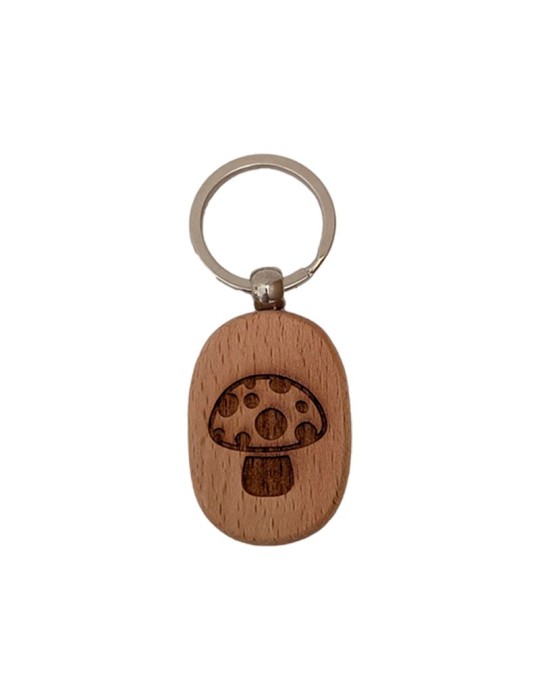 Porta-chaves de madeira personalizável oval - Presente único Porta-chaves de madeira personalizável oval - Presente único