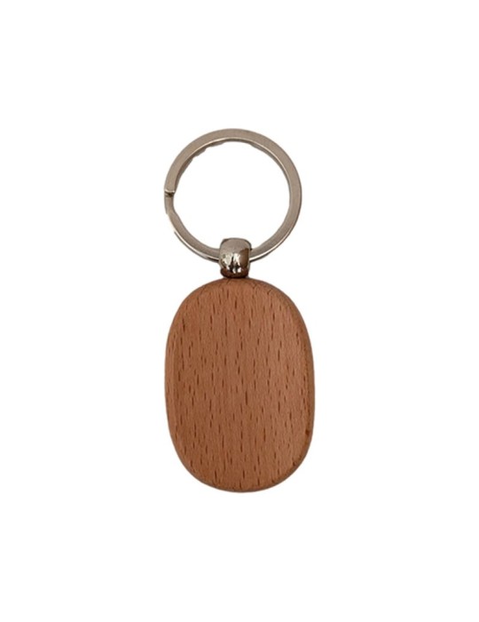 Porta-chaves de madeira personalizável oval - Presente único