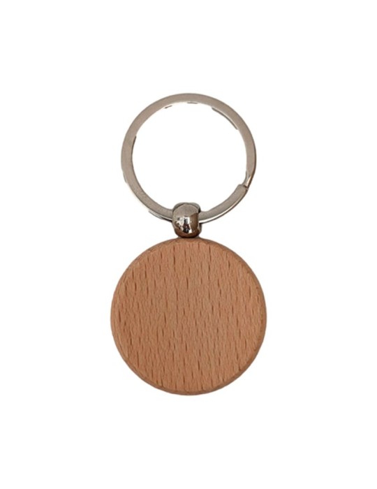 Porte-clés rond en bois personnalisable - Unique et spécial