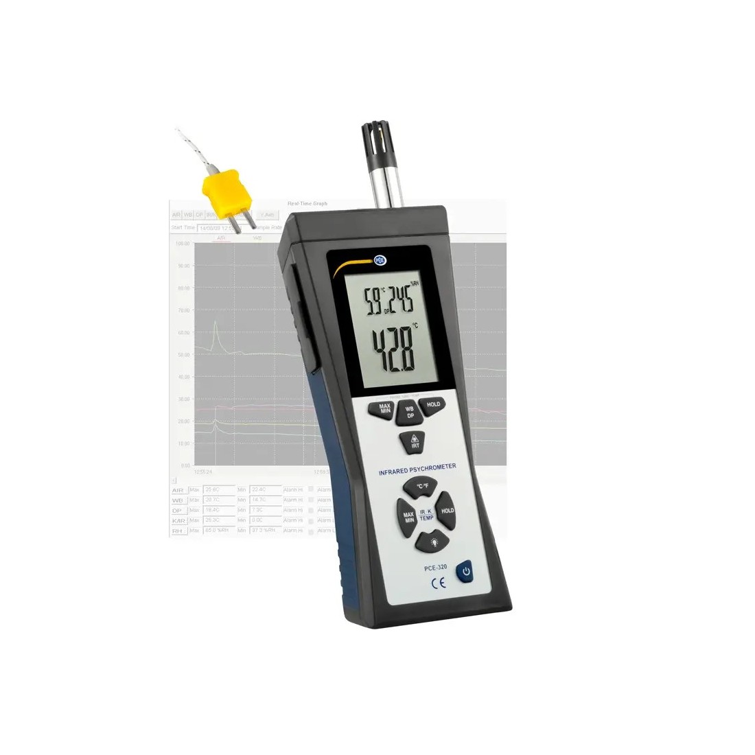 Termohigrómetro PCE-320: Controla Temperatura y Humedad Termohigrómetro PCE-320: Controla Temperatura y Humedad