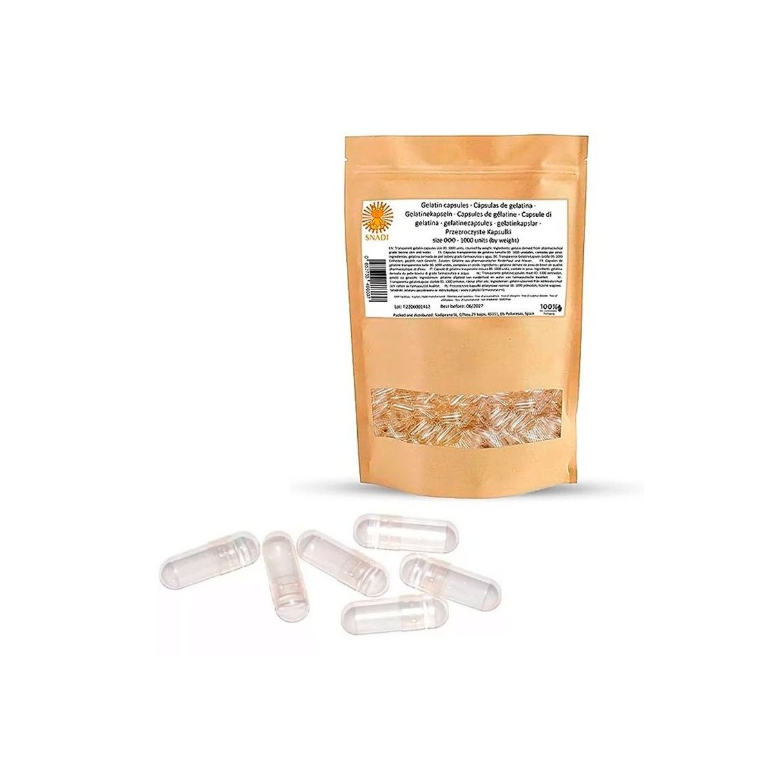 Empty Gelatin Capsules 000 - 1000 Pieces Eco-Friendly