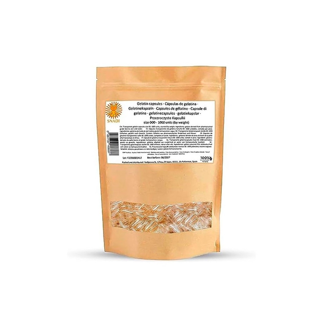 Empty Gelatin Capsules 000 - 1000 Pieces Eco-Friendly