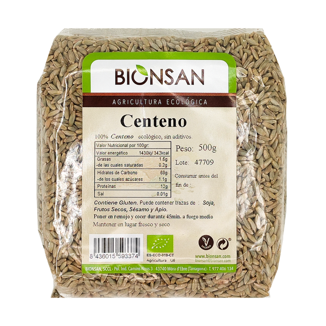 Centeno en Grano Ecológico 500 gr