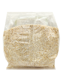 Salvado de avena ecológico 500g para cultivo de setas y micelio en envase biodegradable.