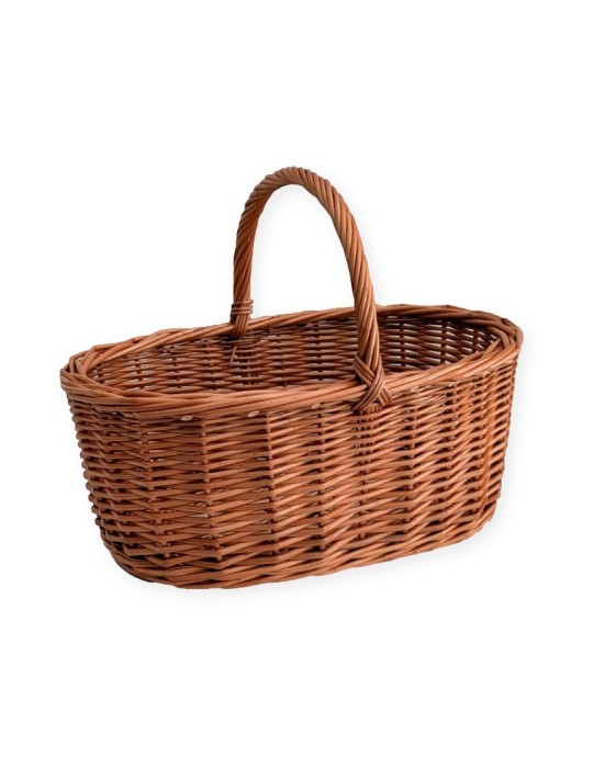 Cesta setera pequeña de mimbre | modelo ovalado barnizado 650gr