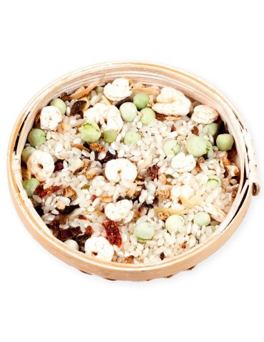 Spanische Paella mit Pilzen & Garnelen – 20 Min. Zubereitung