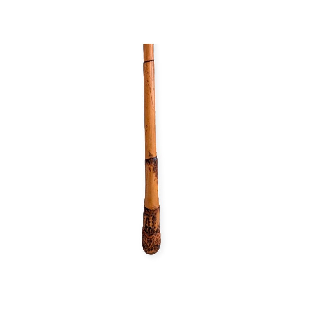 Black Leather-Wrapped Rush Root Cane | Elegance & Support