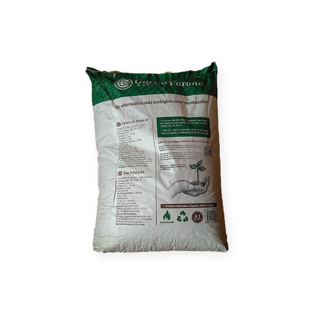 100% pellets de serradura de madeira de carvalho