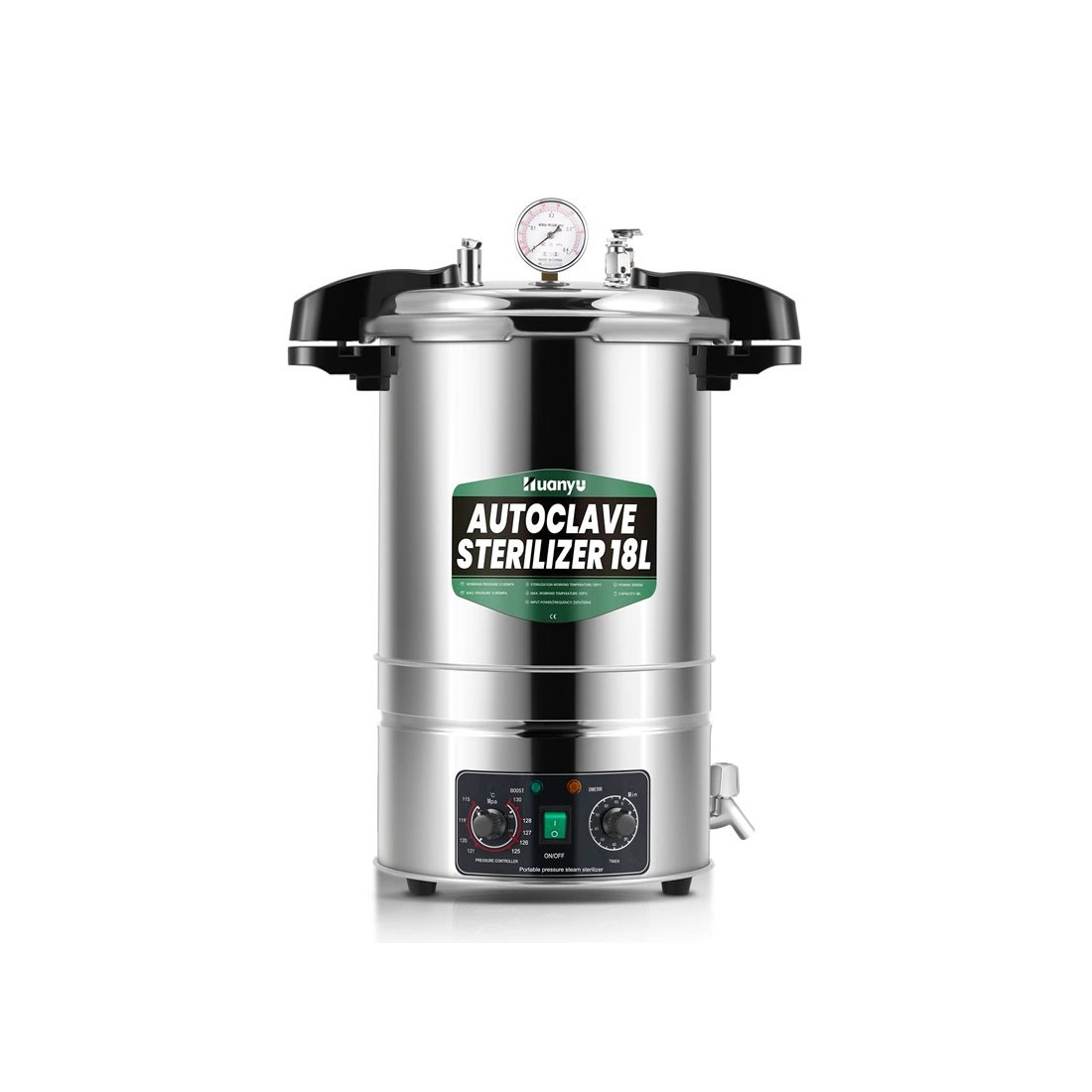Autoclave 18L Esterilizador Vapor Alta Presión - Regulable