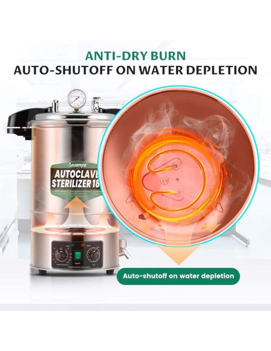 Autoclave Sterilizzatore 18L Vapore Alta Pressione