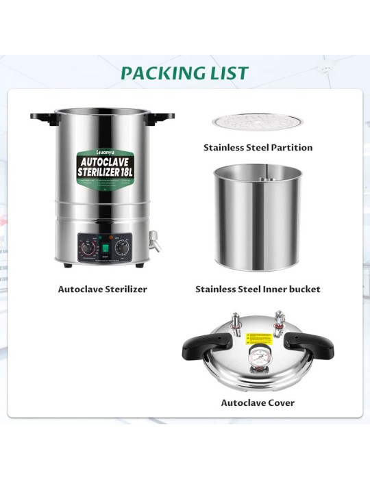 Autoclave Esterilizador 18L - Segurança e Eficiência...