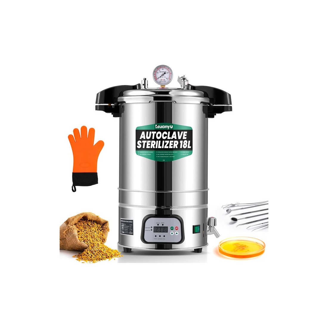Autoclave esterilizador automático – Controle inteligente 18 L