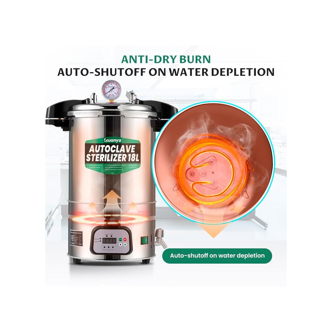 Autoclave esterilizador automático – Controle inteligente 18 L