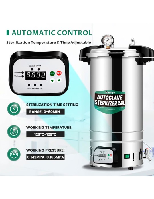 Autoclave esterilizador automático - Control Inteligente 24 L