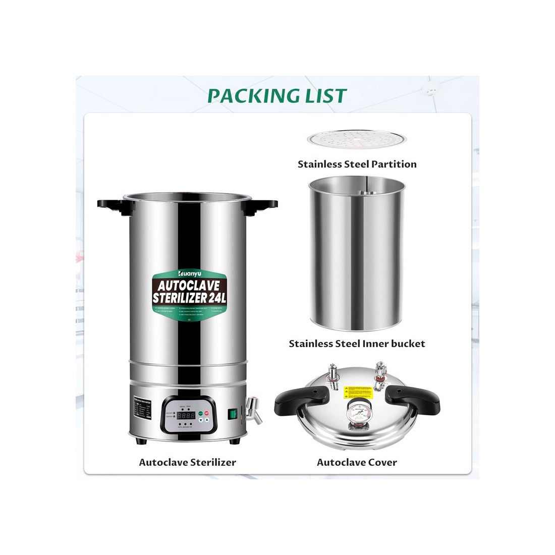 Autoclave esterilizador automático - Control Inteligente 24 L