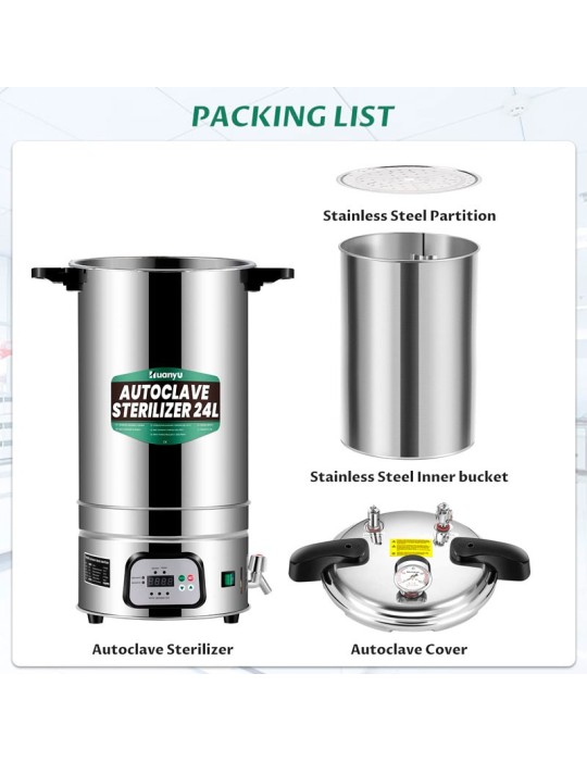 Autoclave esterilizador automático - Control Inteligente 24 L