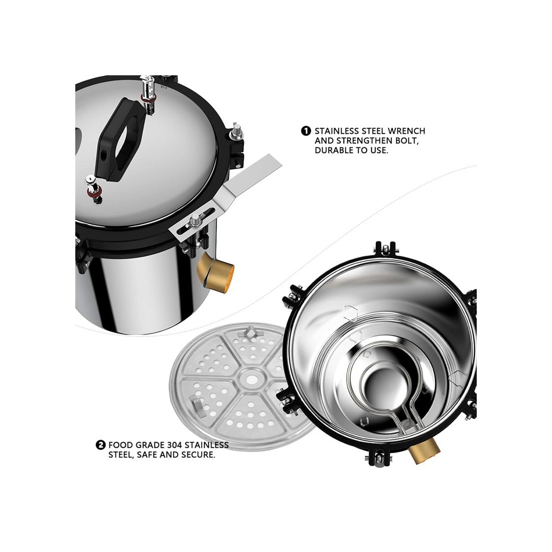 Autoclave a vapor portátil de 18L para esterilização sob pressão