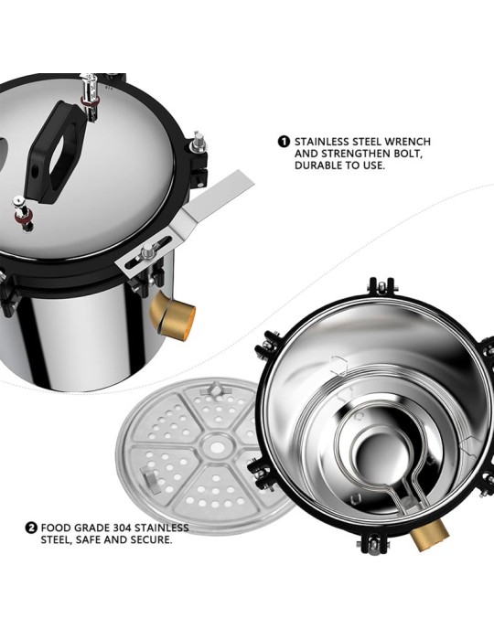 Autoclave a vapor portátil de 18L para esterilização sob pressão