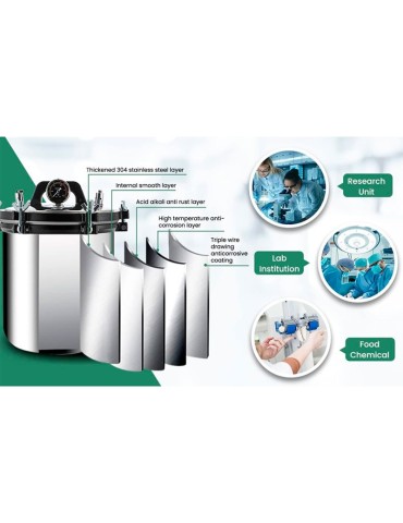 Autoclave a vapore portatile da 24L per sterilizzazione a pressione 2