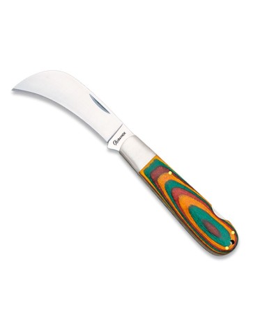 Couteau Serpette Multicolore avec Manche en Bois