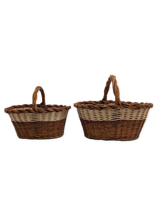 Wicker and Reed Mushroom Basket N5 | Traditional...