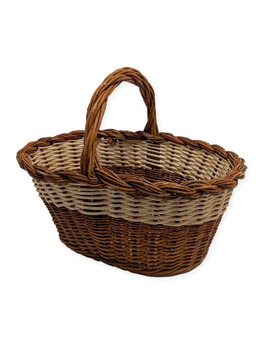 Panier Ovale Champignons Osier Rotin N9