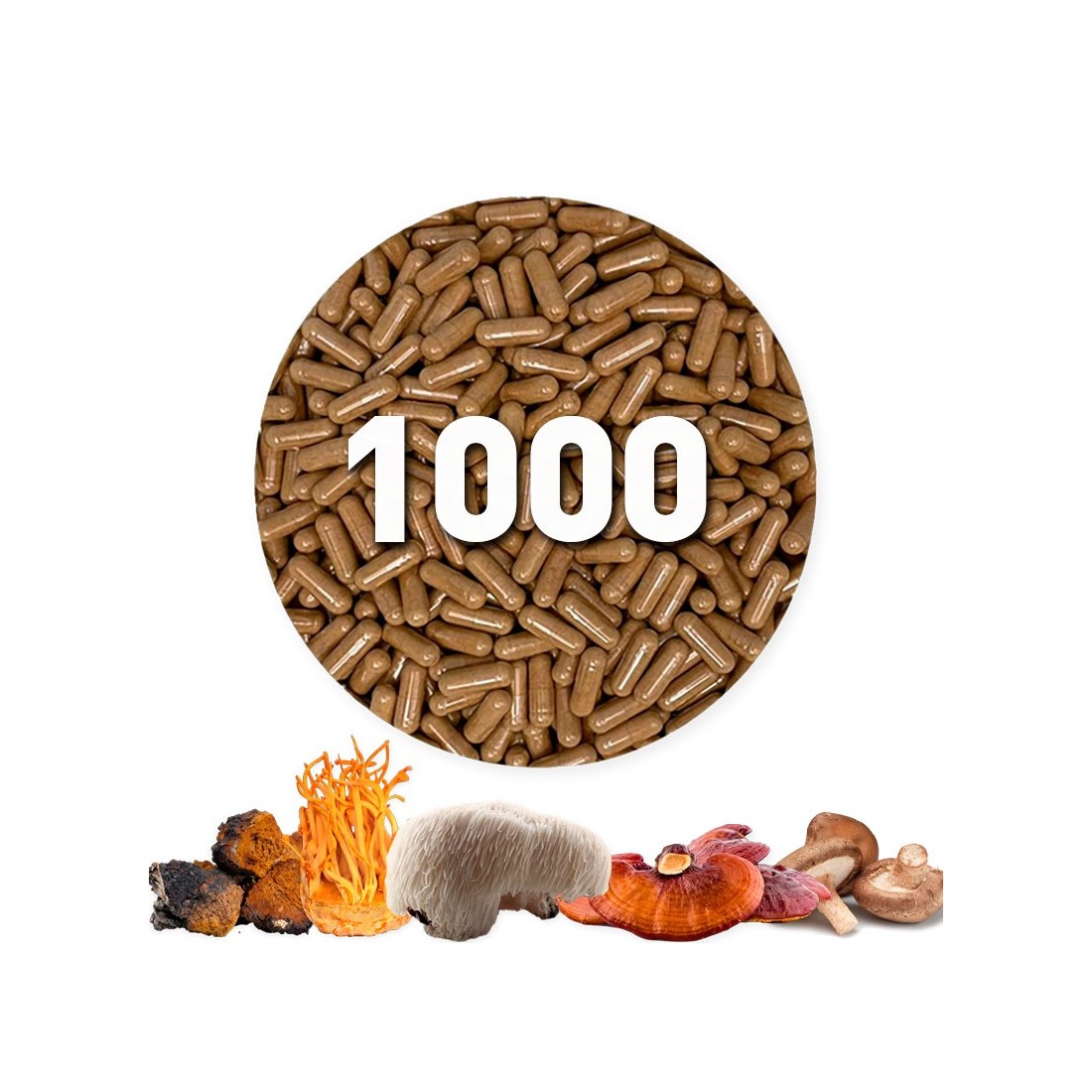 Cápsulas de Mezcla de 7 setas Orgánicas 450 mg a granel