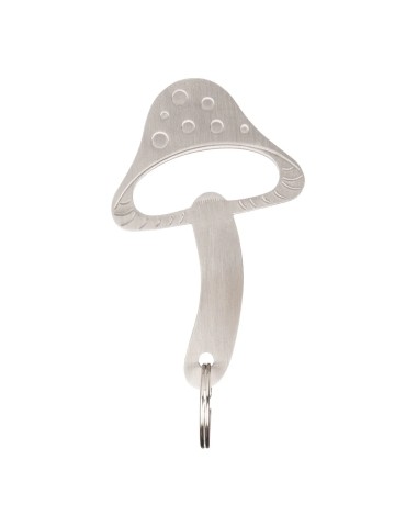Mushroom-shaped bottle opener keyring