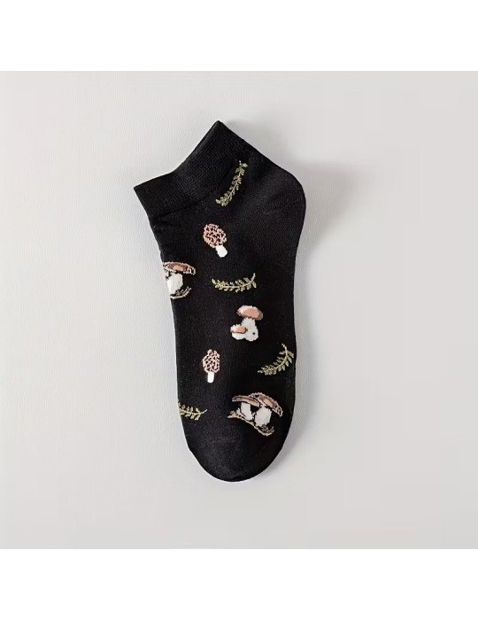 Pack of 5 Short Socks with Mushroom Design