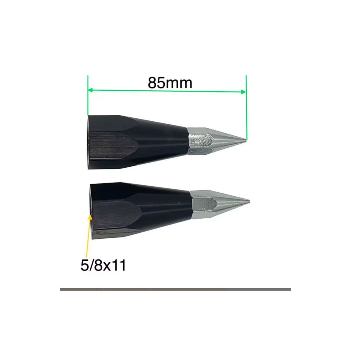 Metal tip with internal thread