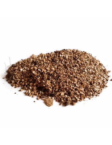 Sustrato Matertruf granulado de color marrón terroso, acumulado en un pequeño montón con esporas de trufa para cultivo.