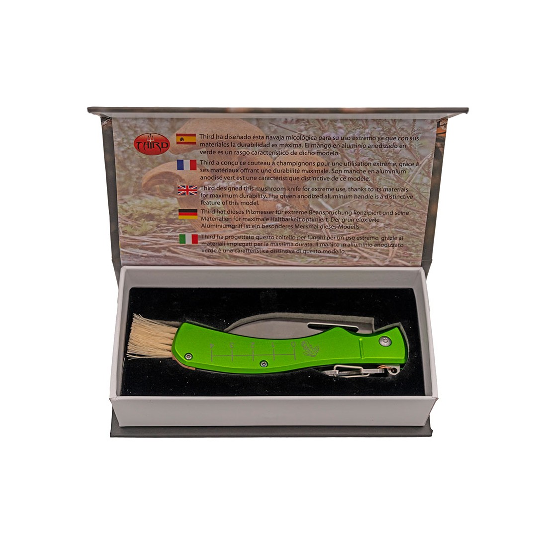 Third N207 Mushroom Knife | aluminum ruler brush