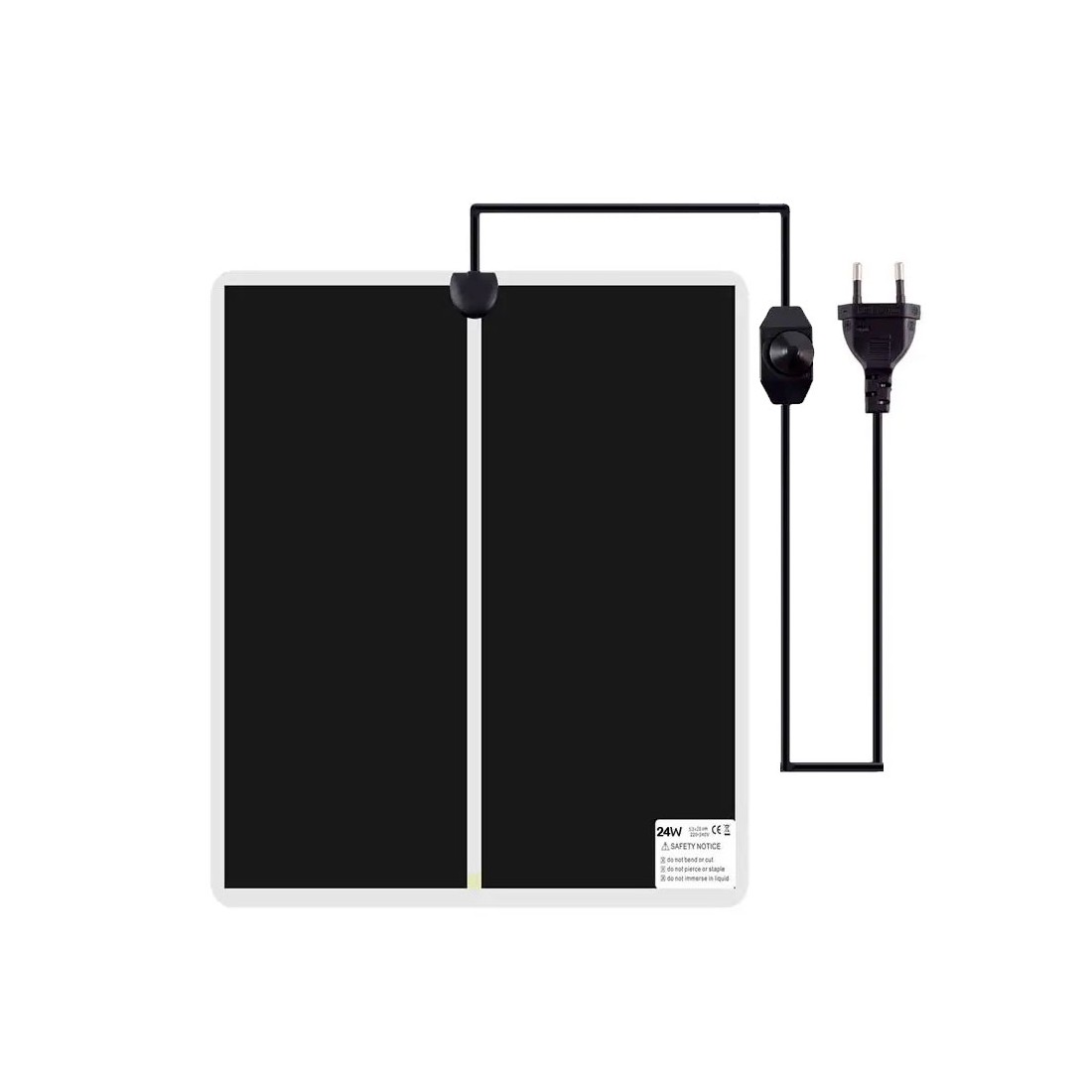 Tapete térmico regulável 14W 28x28cm para germinação de sementes e cultivo de cogumelos e plantas.