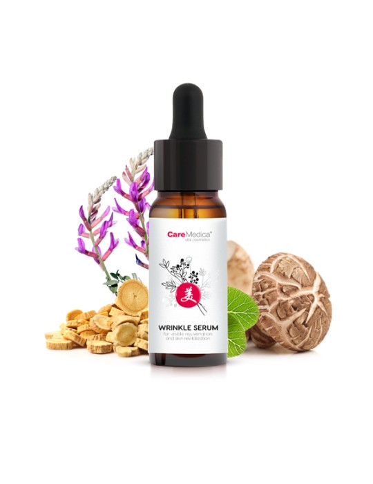 Anti-wrinkle serum with Reishi and Shiitake mushrooms to reduce fine lines and improve skin firmness.