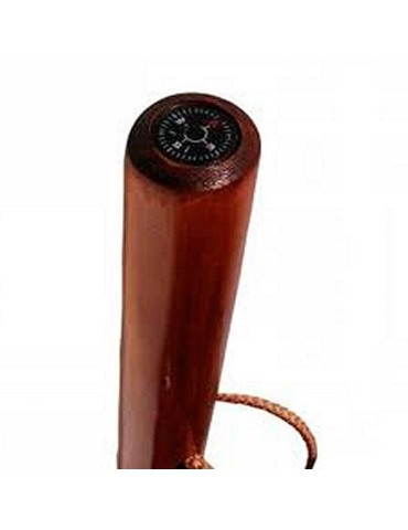 Bâton de marche bois boussole intégrée 2