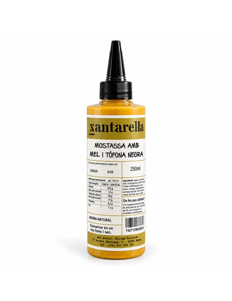 Salsa de mostaza, miel y trufa negra