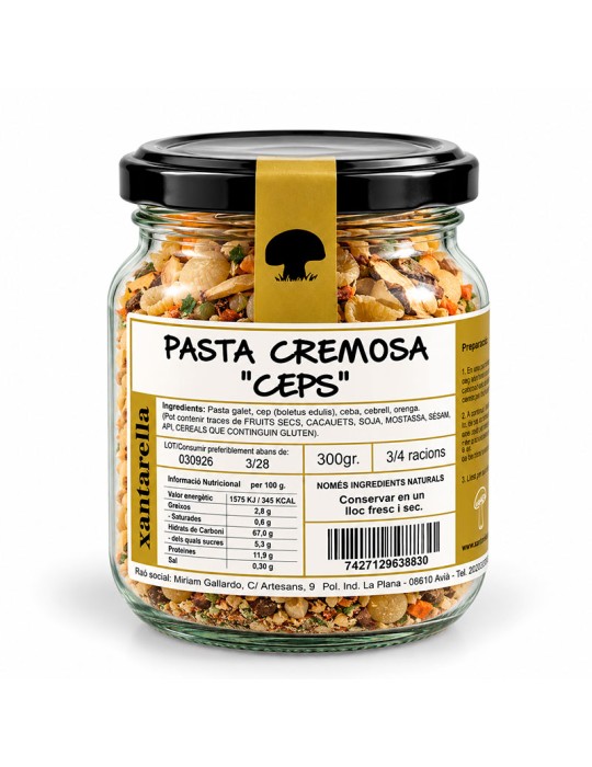 Pasta cremosa de boletus