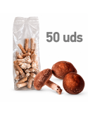 Micelio en pellet de Shiitake (50 uds) para cultivo de setas en troncos de madera.