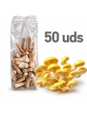 Pellets de micelio de Pleurotus citrinopileatus para cultivo de seta de ostra amarilla en troncos, 50 unidades.
