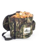 Zaino cesto QUERCUS in nylon mimetico per raccolta nel bosco con tasche e spallacci anatomici.