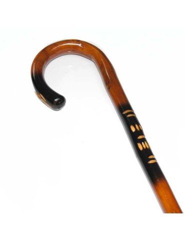 Chestnut wood carved gayato cane 2
