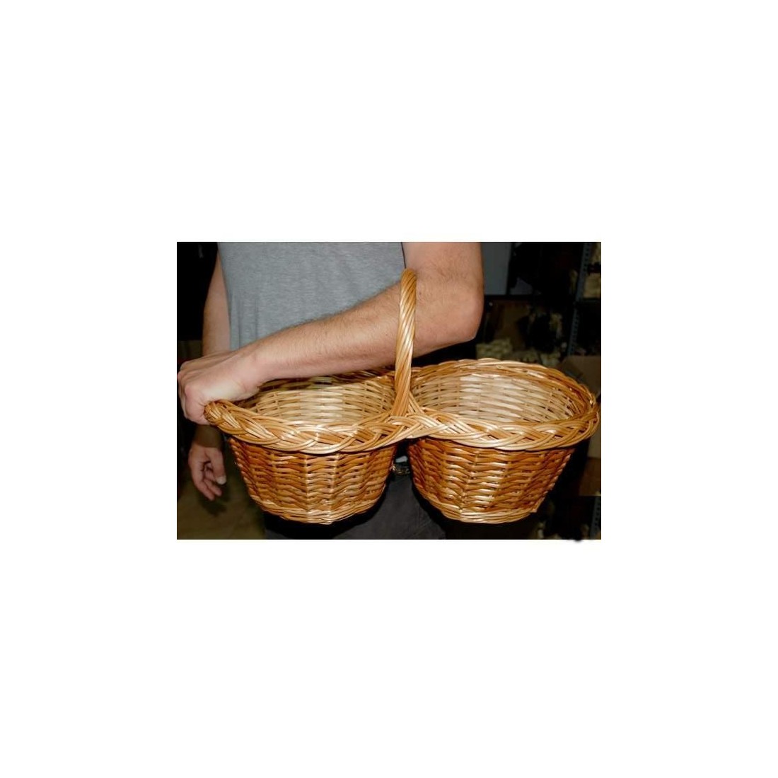 Cesta Doble de Mimbre mod. Carlares