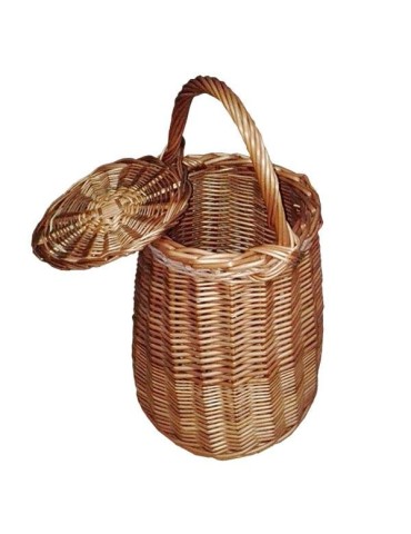 Caracolera de mimbre con tapa 2