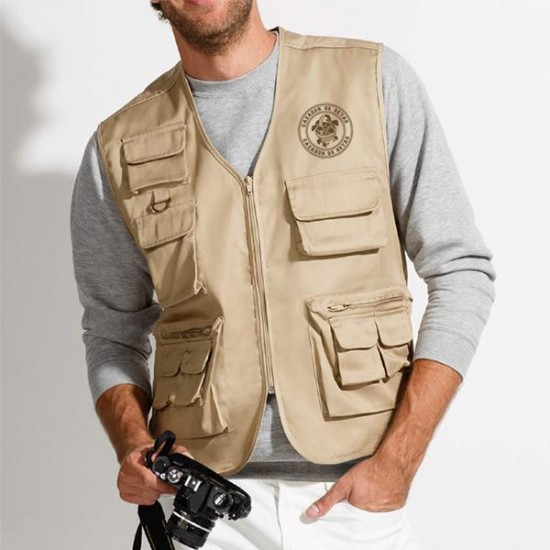 Gilet multipocket sable