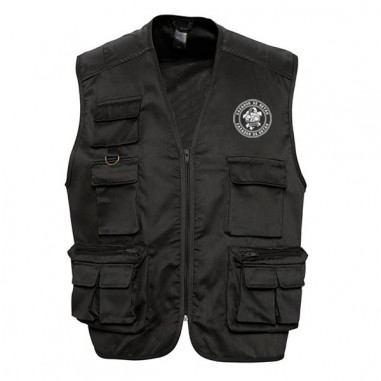 Black multi-pocket vest